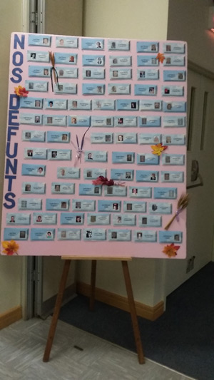 Tableau des photos des défunts